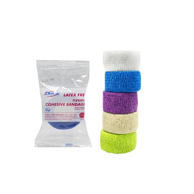 Bandage Elastic 1" Not Made With Natural Rubber Latex Cohesive Assorted 30/Box - Surgical Supplies NY